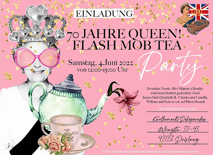 70 Jahre Queen! Flash Mob Tea Party am Knüllermarkt 2022